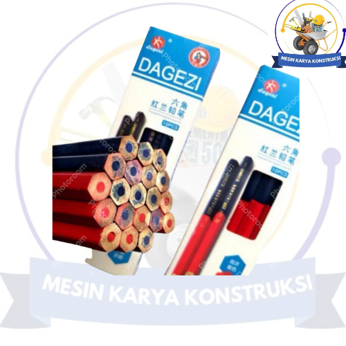 

10 PCS PENSIL TUKANG 2 WARNA BULAK BALIK / PENSIL BANGUNAN MURAH