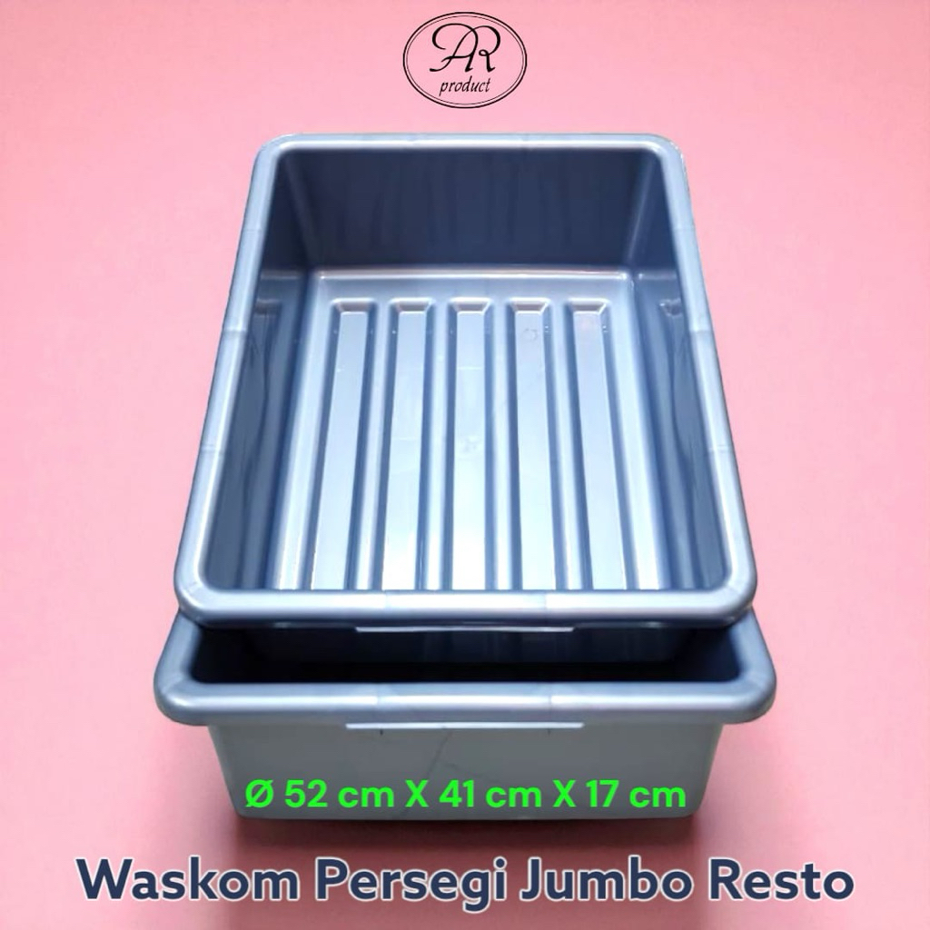 Baskom Segi Jumbo Resto AR Silver / Baskom Cuci / Baskom Piring Besar