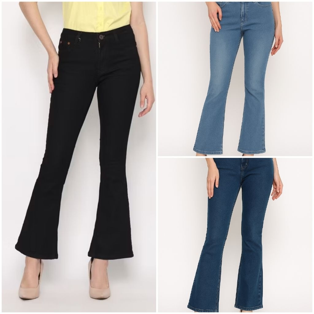 [WOSLY GUES] Celana Cutbray Softjeans Tebal Premium 27-34 / Celana Jeans Jumbo Wanita