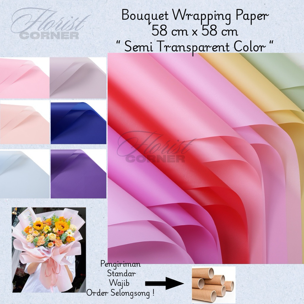

[ Per Pack ] Kertas Buket Semi Transparan / Cellophane Flower Wrapping