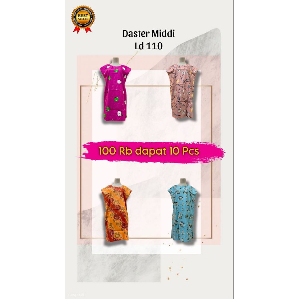 Daster midi paket 100rb dapat 10 pcs | paket usaha daster termurah