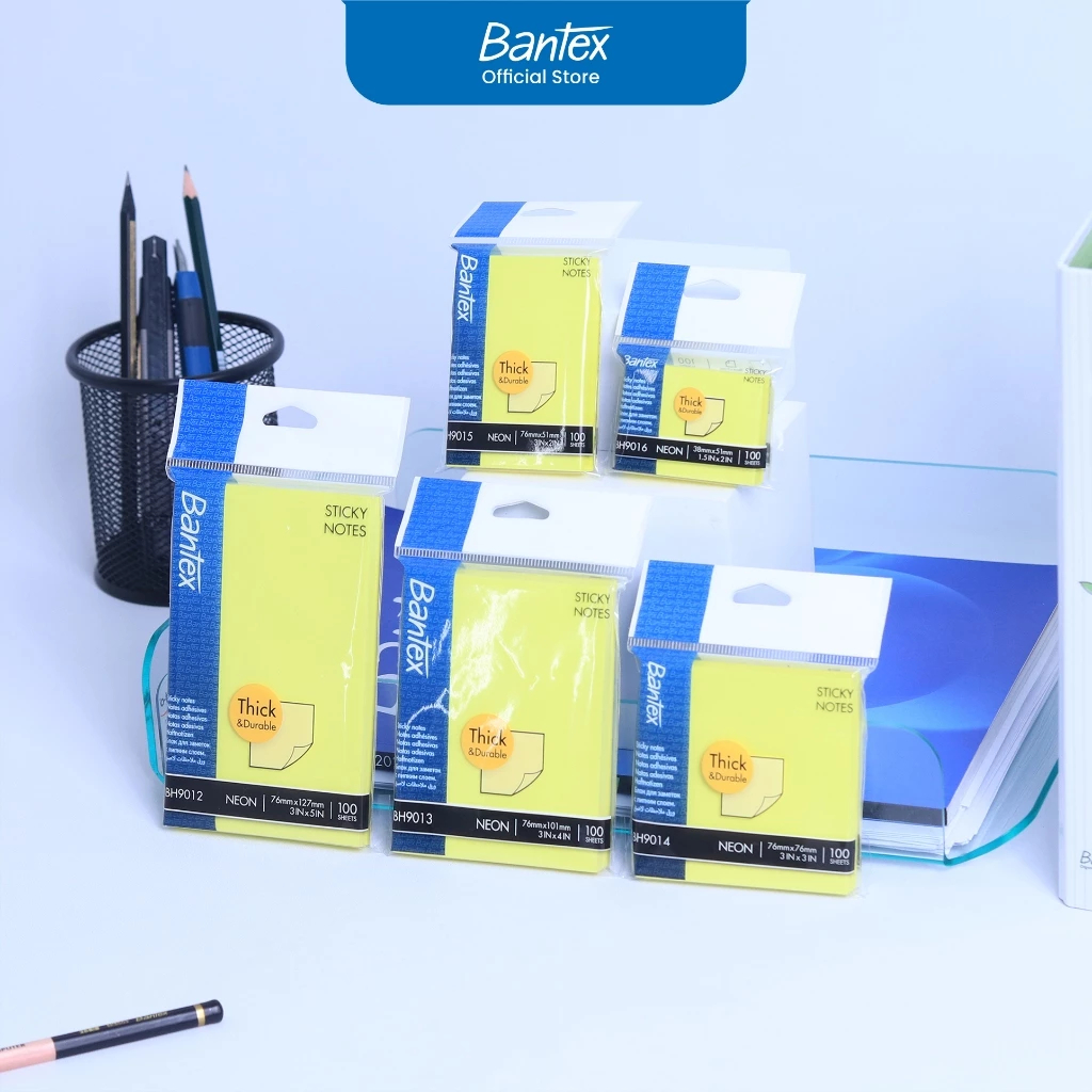 

Bantex Sticky Note Polos / Kertas Memo Warna Kuning Tebal dan Tahan Lama BH90XX