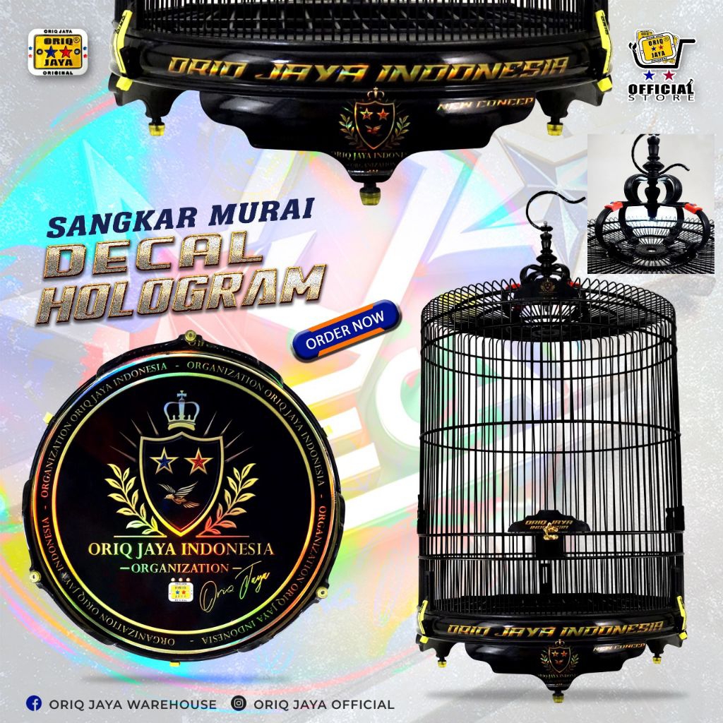 (KARGO) KANDANG SANGKAR MURAI NEW DECAL PVC HOLOGRAM ORIQ JAYA