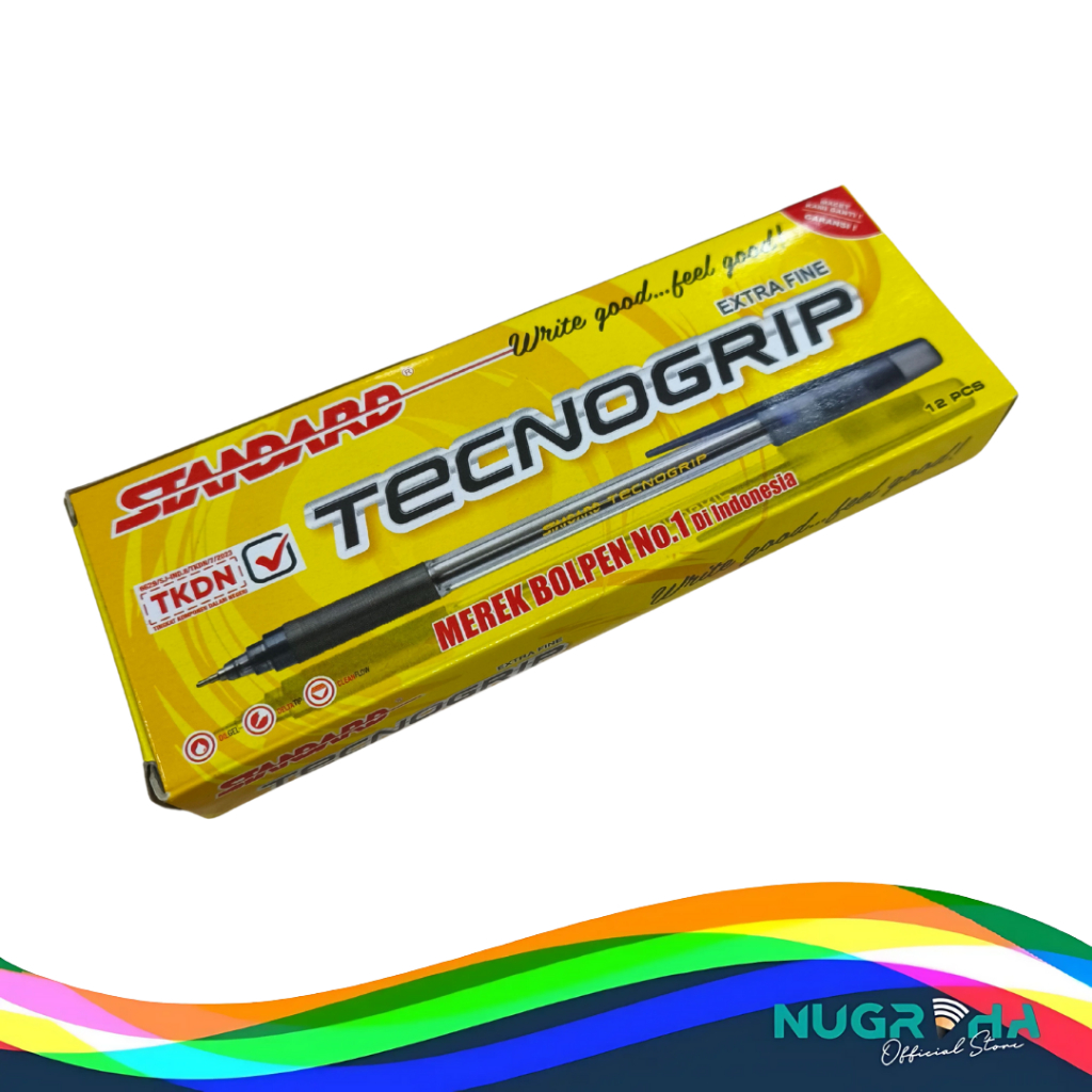 

STANDARD BALLPOINT PEN TECNOGRIP 0.4 TINTA HITAM / Pulpen Standard Tecno 0.4