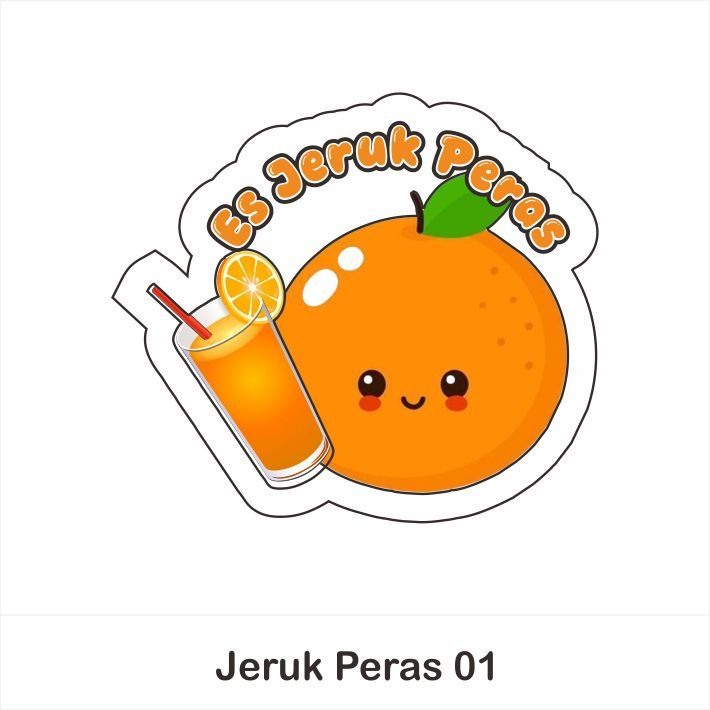 

[COD] 80pcs Stiker Label ES Jeruk Peras Cup 4cm