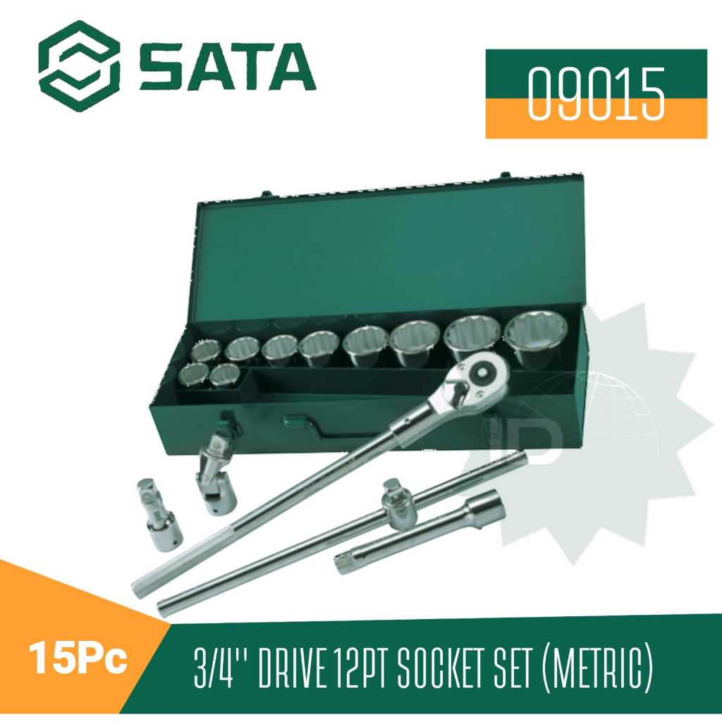 SATA Kunci Socket Set 12PT 09015 3/4" Drive 15 Pcs