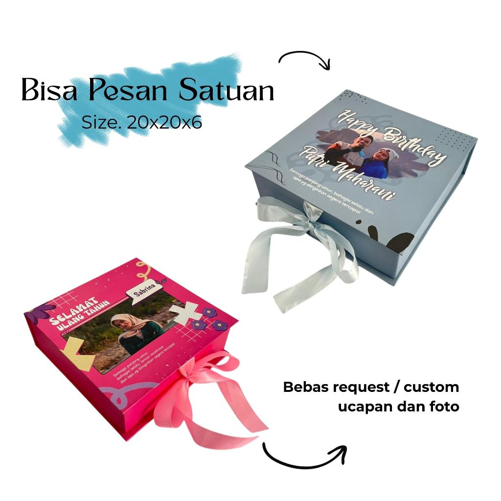 

Hardbox Buka Pita [20x20x6] / Box Hampers / Kotak Kado / Box Pita / Bridesmaid Box / Giftbox / Box Kado / Box Skincare / Box Parfum / Hardbox Custom / Box Buka Pita / Box Hijab / Box Tebal / Box Hadiah