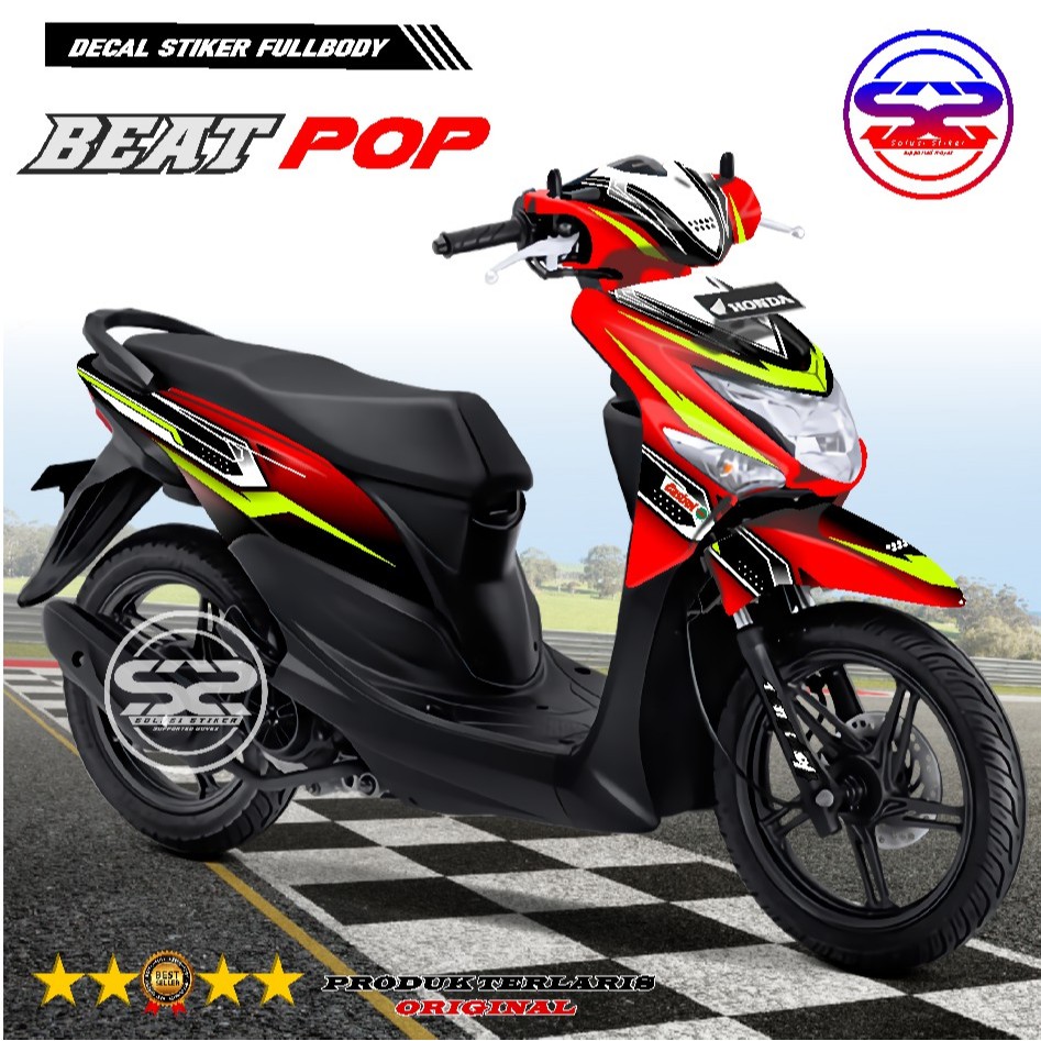 COD Decal Stiker Full body Honda Beat POP Sticker Beat Pop Limited Edition Variasi Hitam Putih Stabi