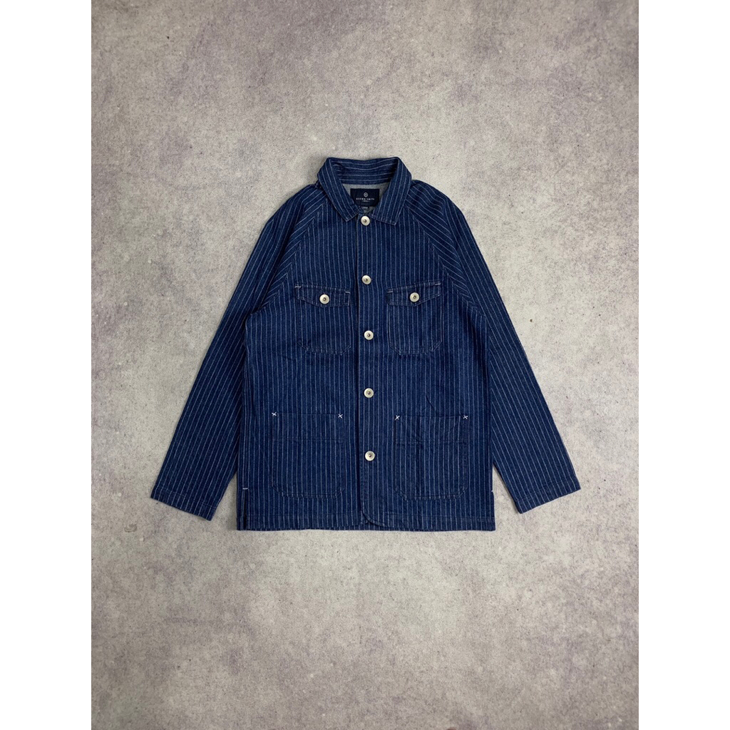 wabash jacket stripe jaket jeans denim jepang japan garis chore jacket