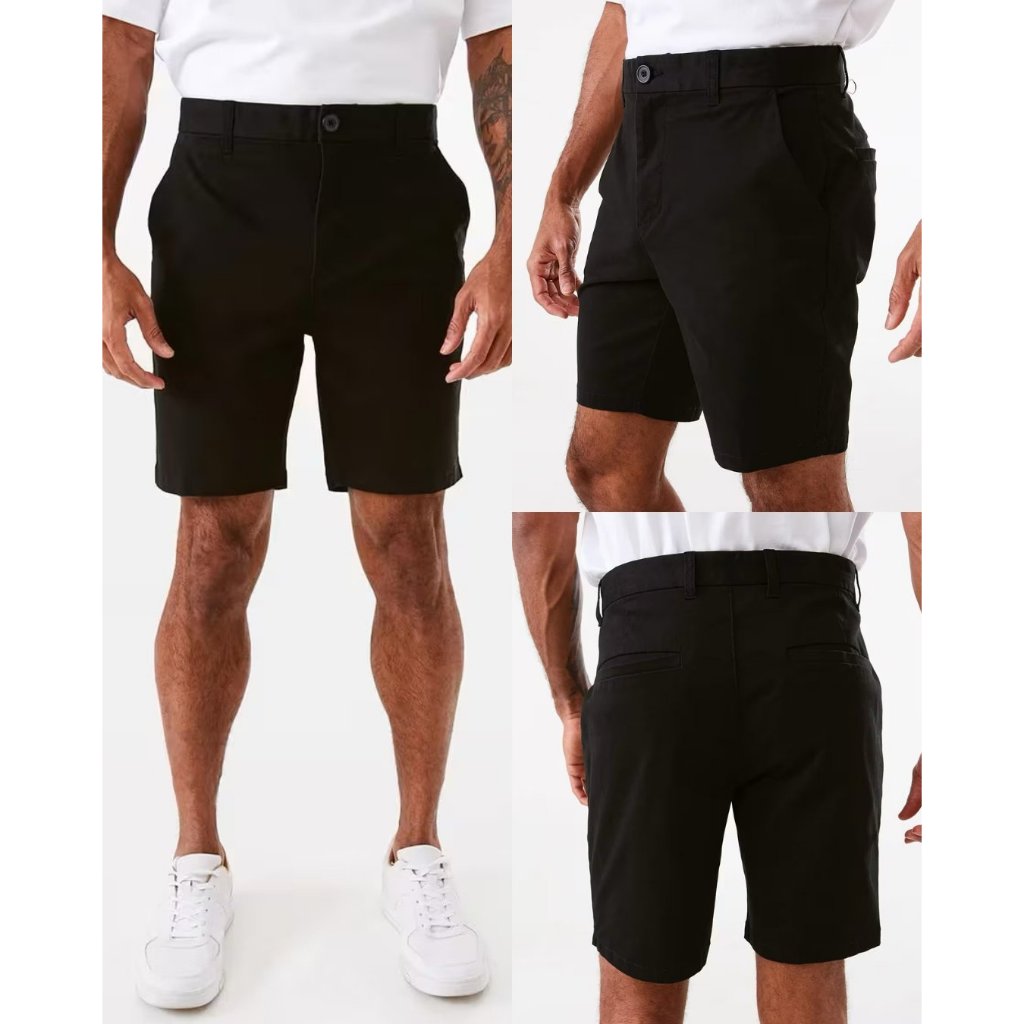 Celana Chinos Pendek Pria Anko Fixed Waist Slim Stretch Chino Shorts - 8523