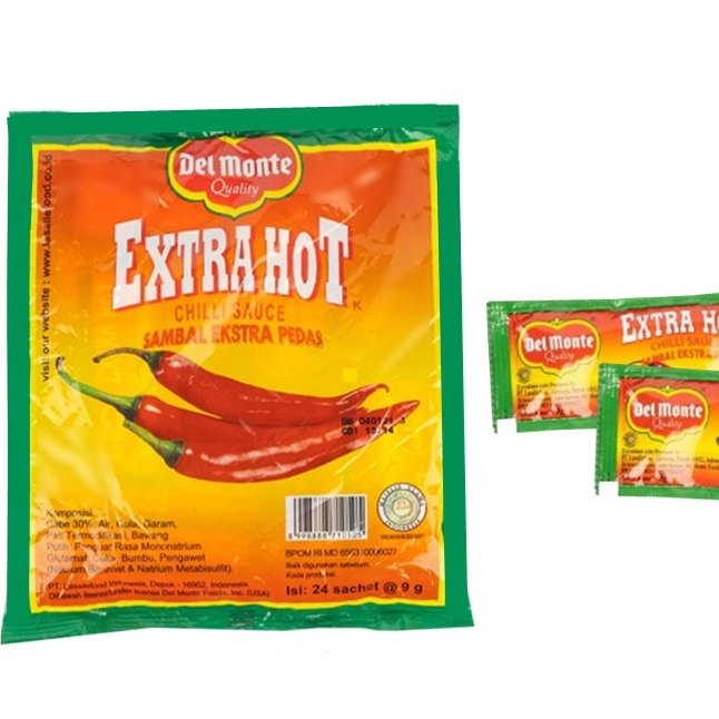 

Delmonte Sambal Extra Hot 9 Gr Isi 24 Sachet/Bungkus