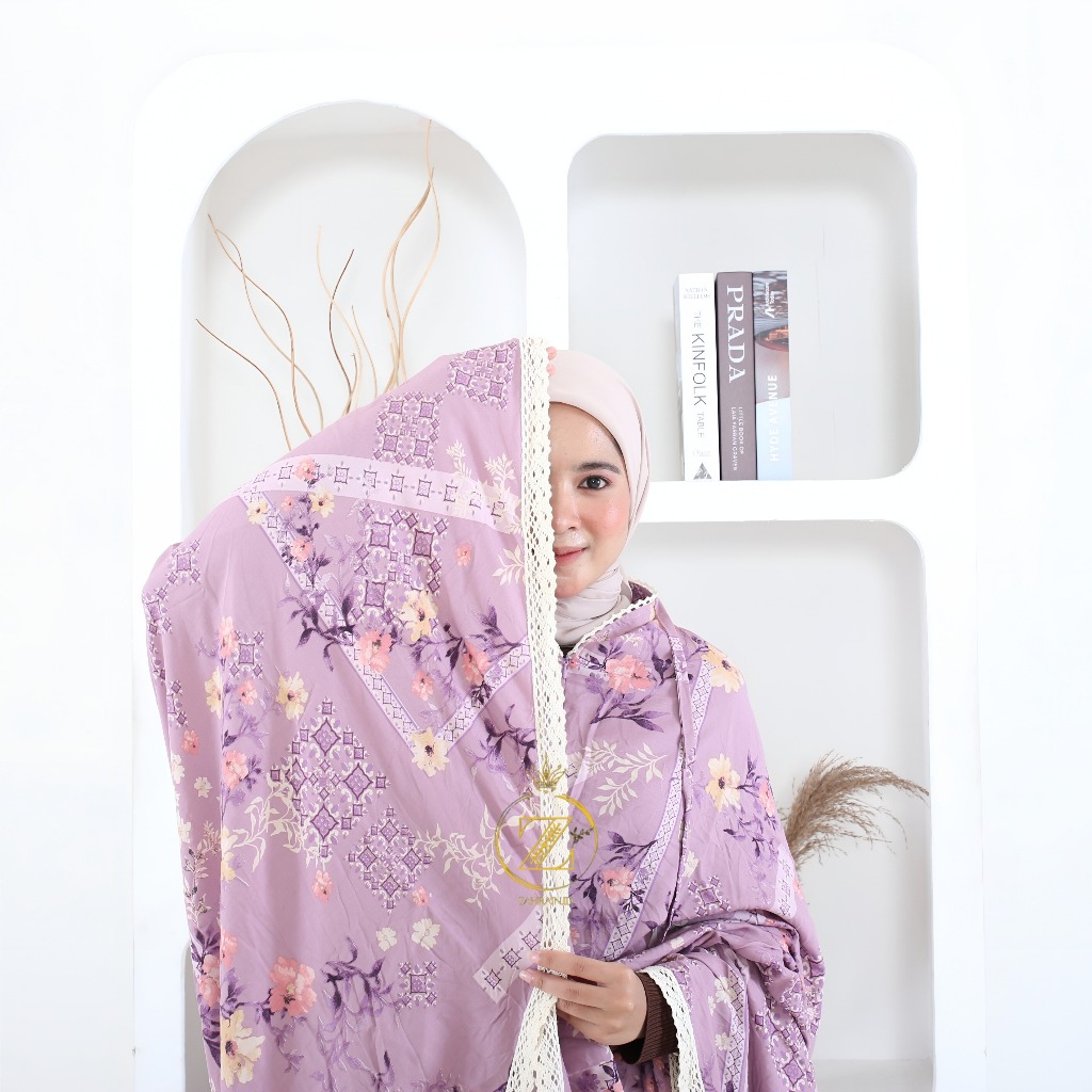Zahrain - Mukena Travel Sakura 2in1 Mukena Dewasa Rayon Motif Premium