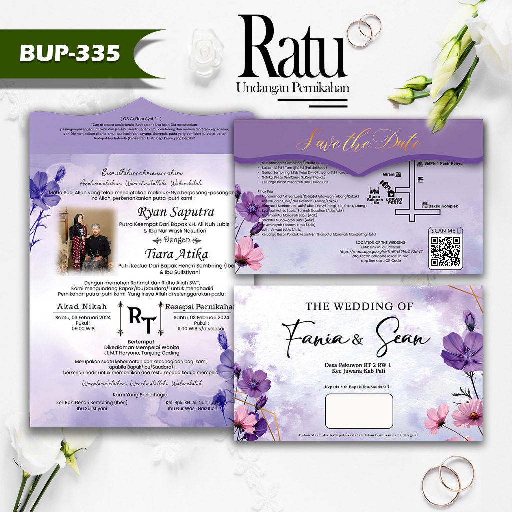 Undangan Pernikahan Murah Semi Amplop, Motif Mandailing Elegan Termurah, Surat Undangan Nikah, Undan