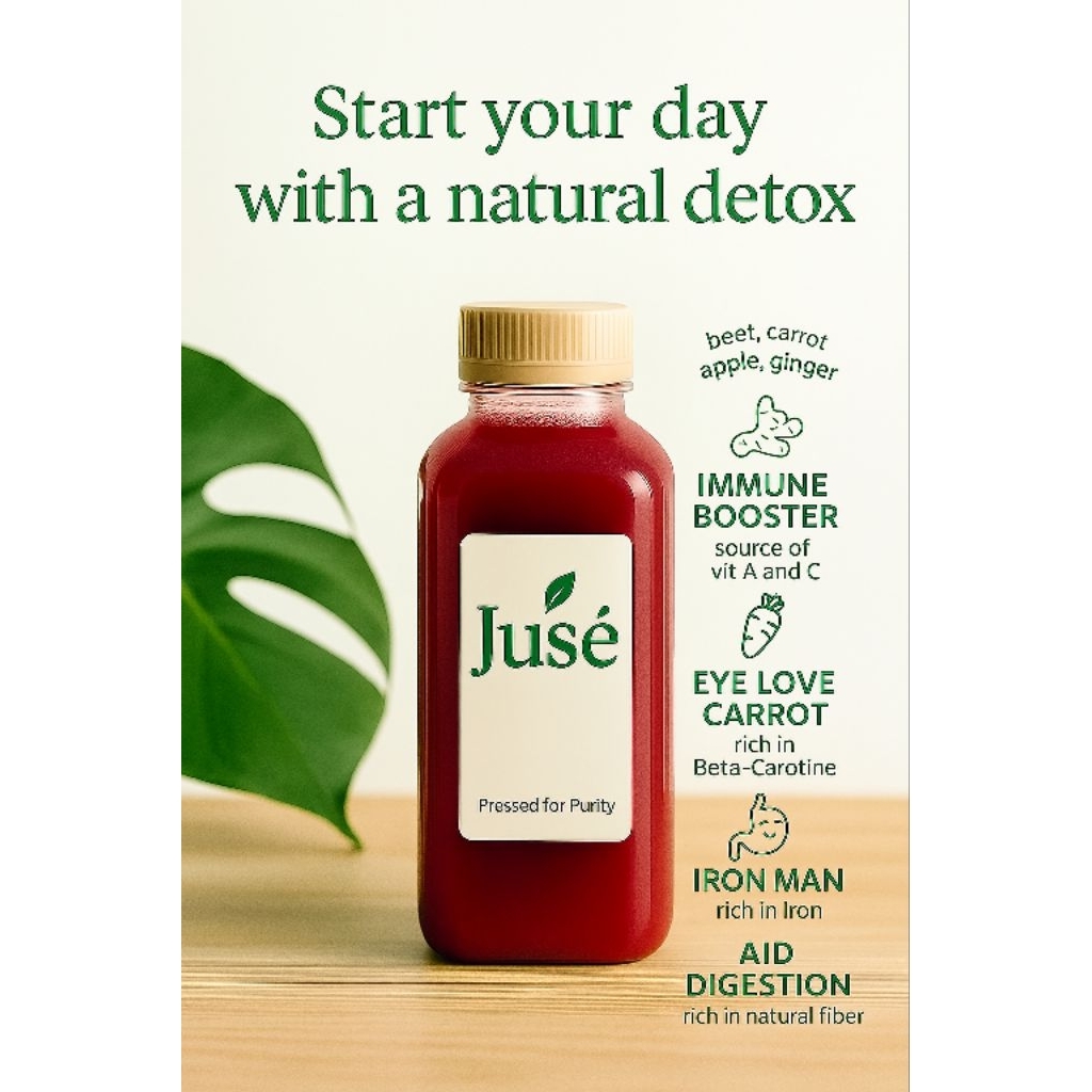 

Cold Pressed Juice Mixed Beet, Apple, Ginger, Carrot