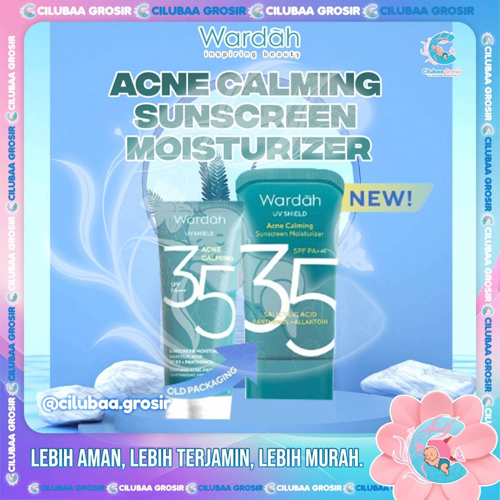 WARDAH UV Shield Acne Calming Sunscreen Moisturizer SPF 35 PA+++ 35ml || Wardah Sunscreen Wajah Berj