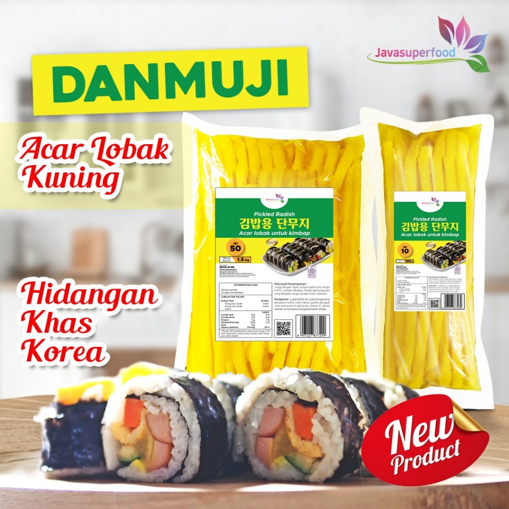 

Danmuji Stick & Slice Acar Lobak Korea 300 g & 1.5 kg | Untuk Kimbab / Danmuji