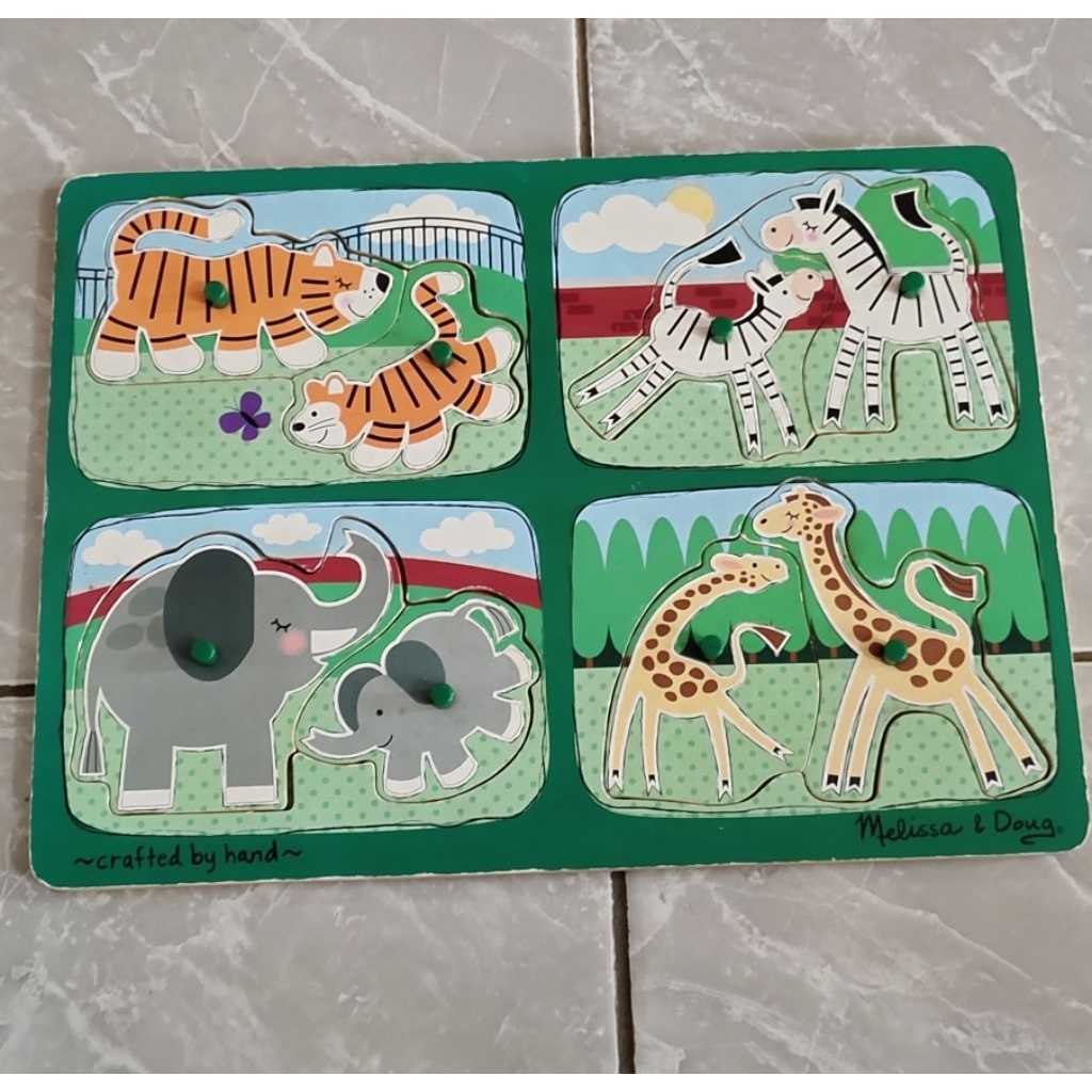 Melissa & Doug Puzzle Hewan Kayu Preloved