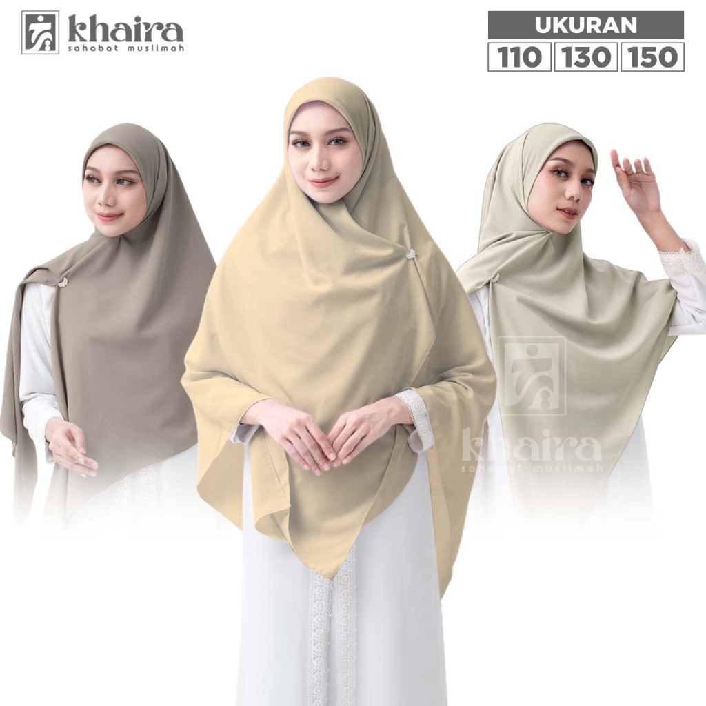 Khaira | Jilbab Segiempat Hijab Square Syar'i Kerudung Bahan Wolfis Premium Jilbab Segiempat