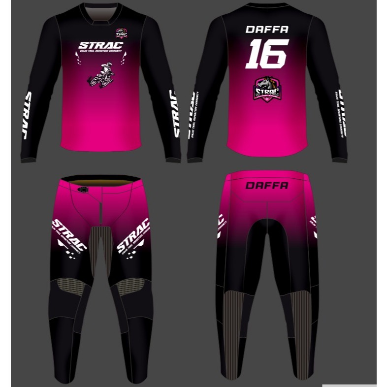 JERSEY SET BAJU BALAP TRAIL RACING ROADBIKE MOTOCROSS CUSTOM DESIGN (BAHAN STRECH PREMIUM)
