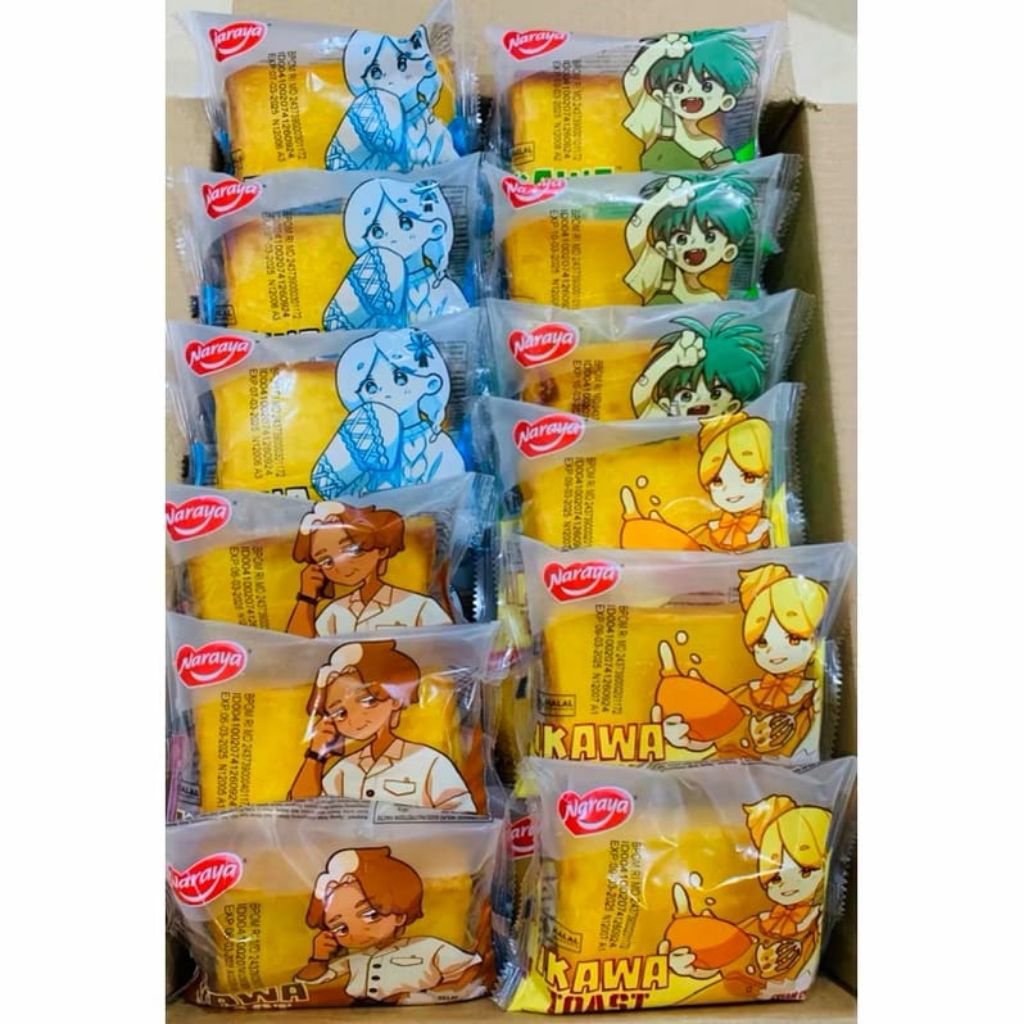 

Naraya Ikawa Toast Roti Isi Coklat Cheese Vanilla Srikaya Pandan @60gr - Roti Sisir Ennak Naraya Ikawa Toast Roti Panggang Berlapis Selai