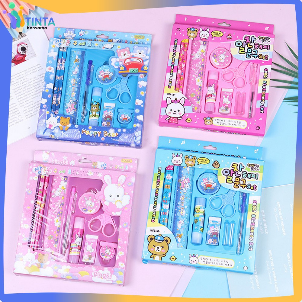 

Paket Alat Tulis Anak TK / Alat Tulis Set 8in1 Karakter Stationery Kids / Set School Supplies for Child Writing Gift Eraser Ruler Tinta Berwarna A26