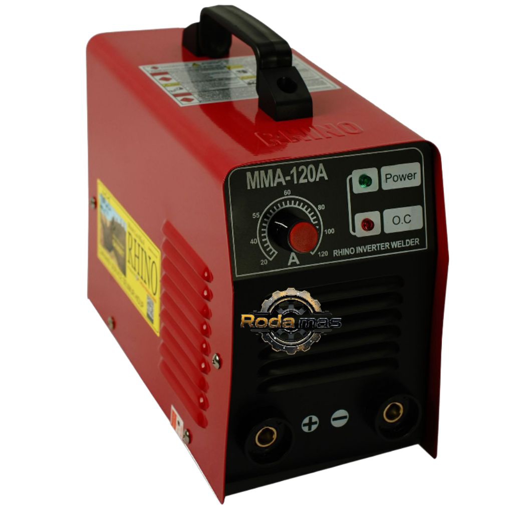 Mesin las rhino mma 120a merah 900watt ORI - mesin las branch 120A 450watt - mesin las murah