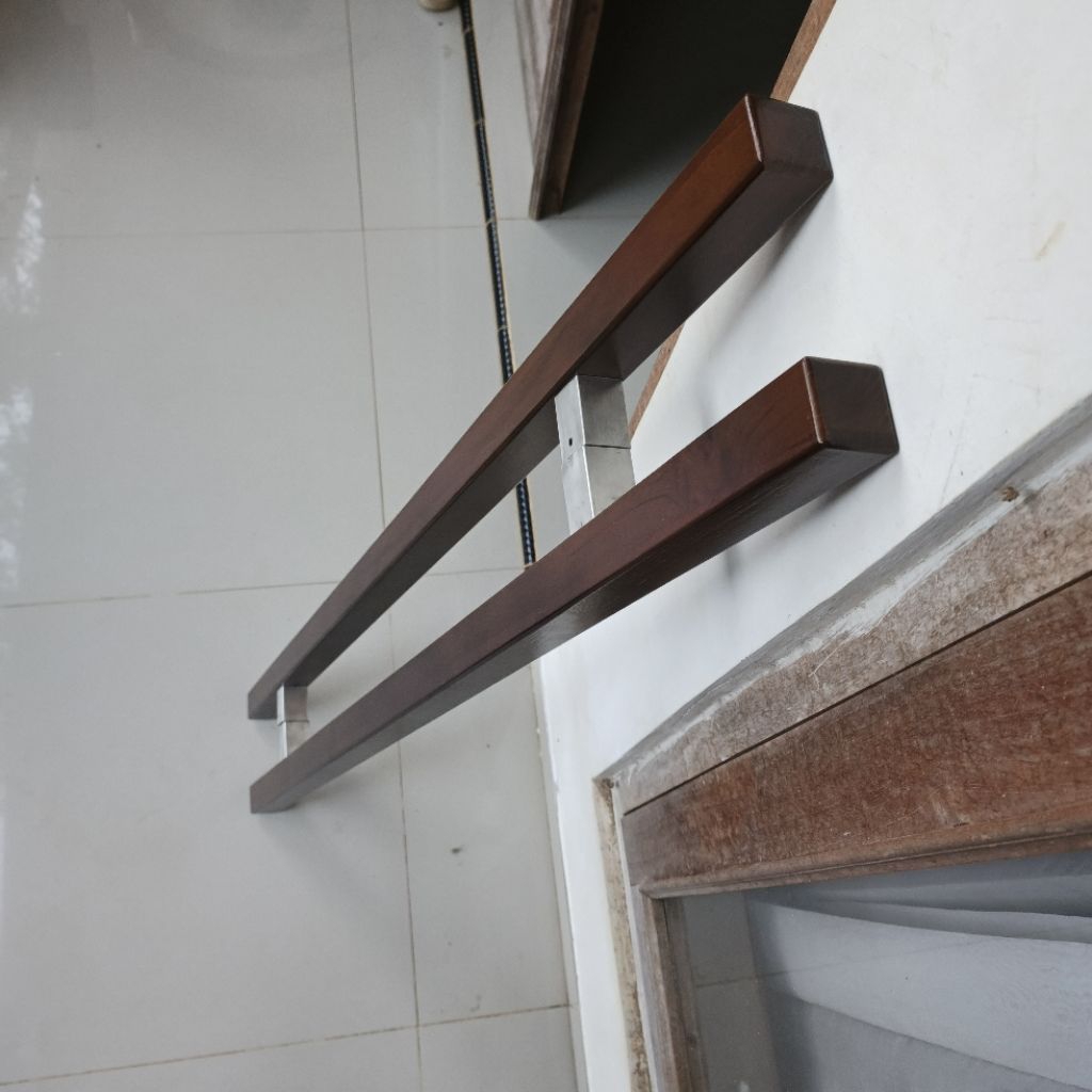 Gagang pintu Kayu jati Handle pintu kayu jati baut tembus