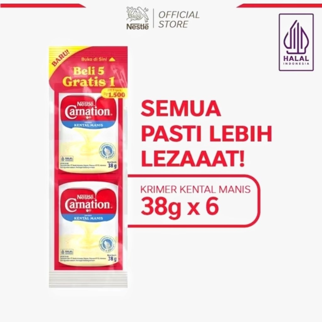 

Carnation kental manis sashet 6 x 38 gr