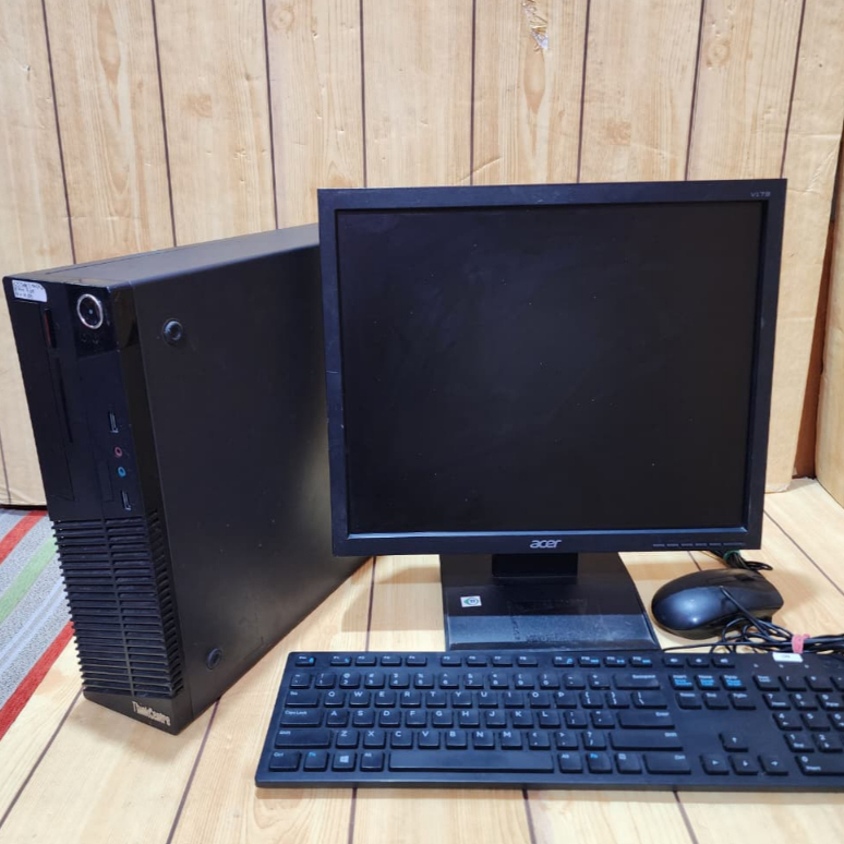 Full set PC Lenovo Core i3 i5 i7 Gen 4 + Monitor LCD 17 Square Komplit Siap Pakai