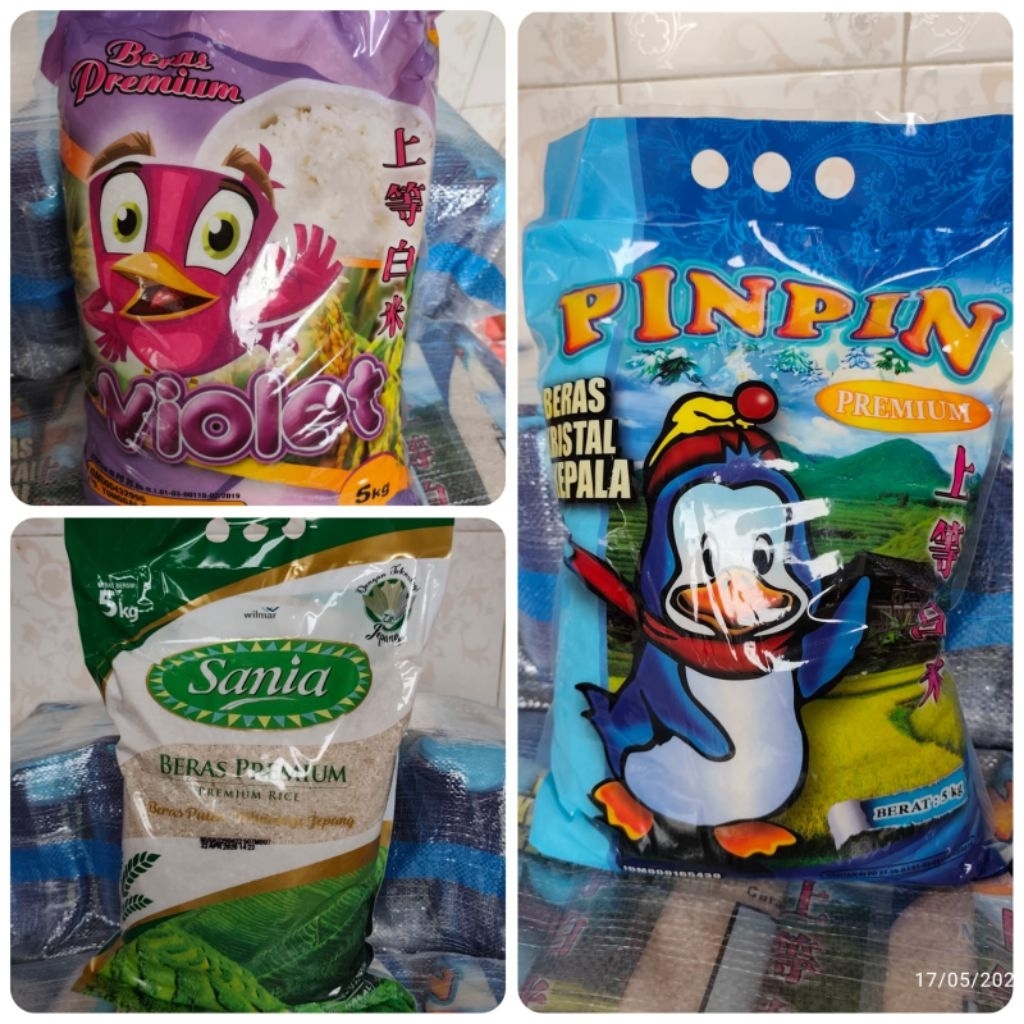

Beras Premium Sania, Sinta nola, Pin-Pin,Violet