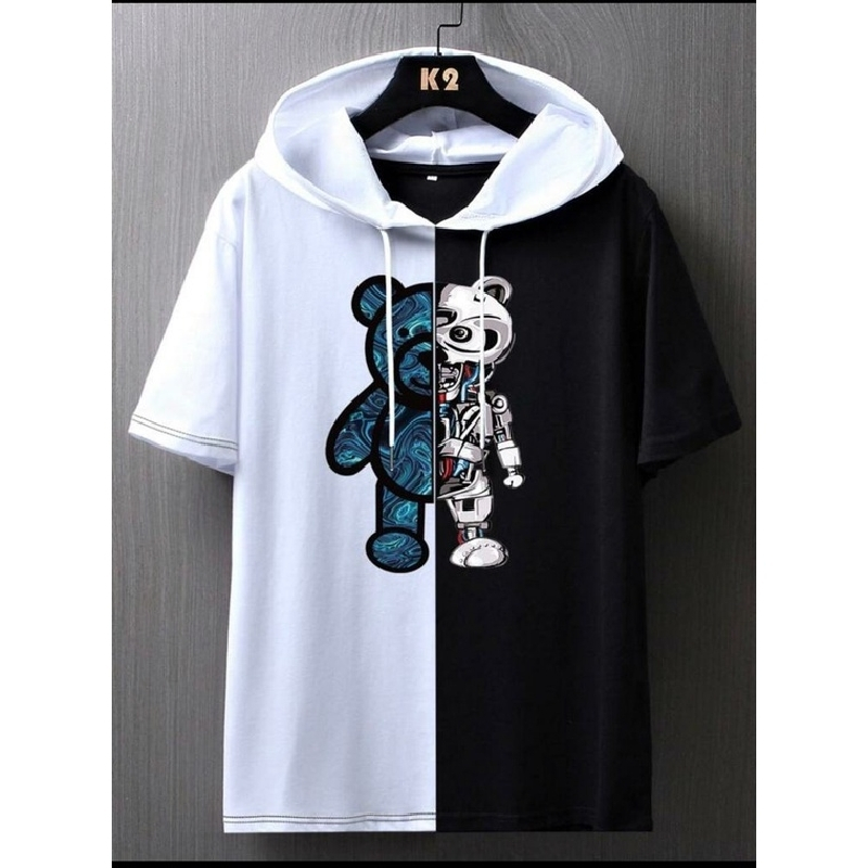 Kaos Hoodie Lengan Pendek / Hoodie Leman Pendek