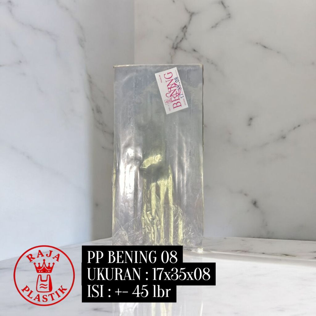 Plastik PP Bening 08 Micron Kemasan Makanan / Packing Barang Tebal Transparan Food Grade | Isi 500 g