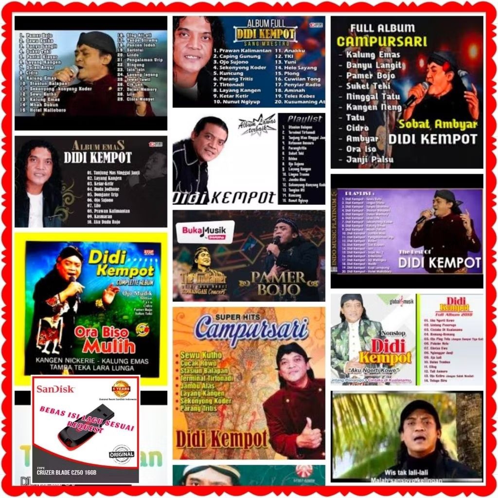 USB MOBIL MUSIK MP3 LAGU JAWA CAMPURSARI DIDI KEMPOT TERPOPULER-BISA DI DVD PLAYER DAN SPEAKER SALON