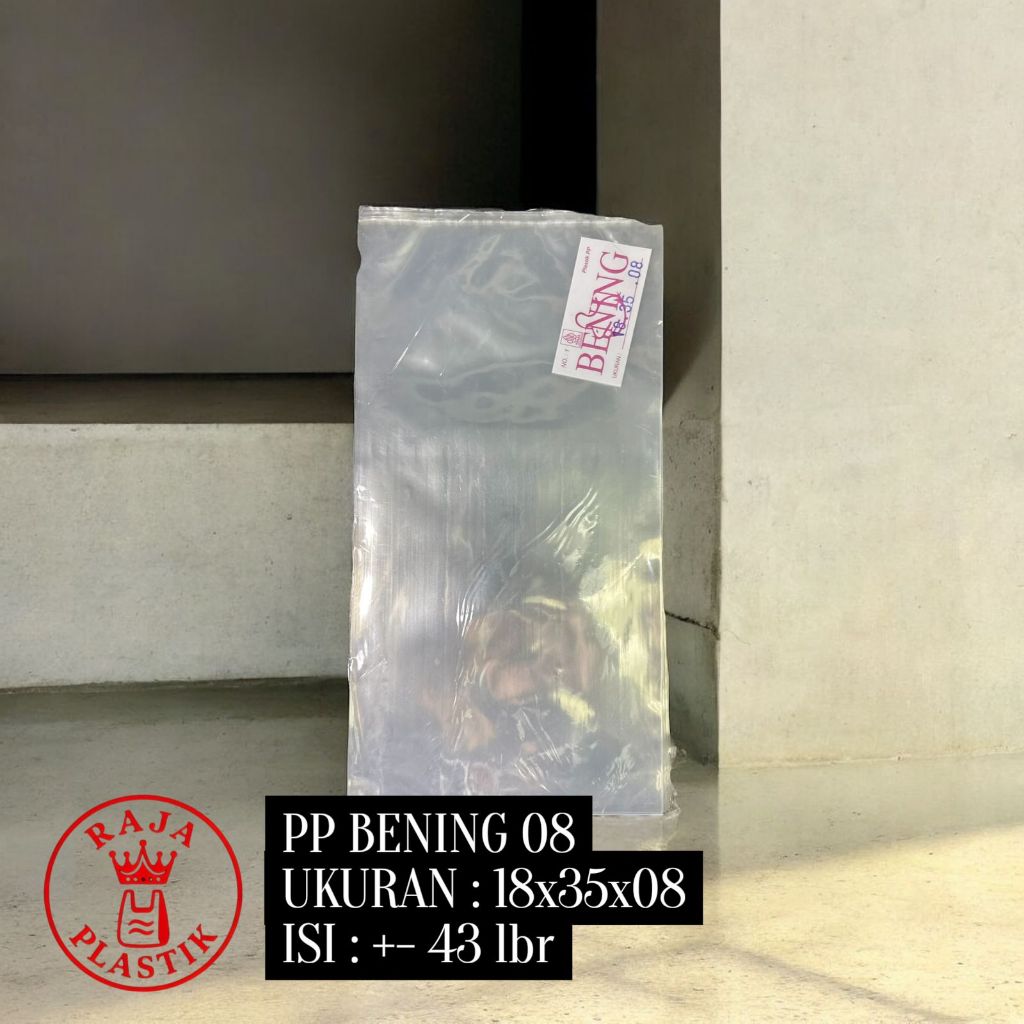 Plastik PP Bening 08 Micron Kemasan Makanan / Packing Barang Tebal Transparan Food Grade | Isi 500 g