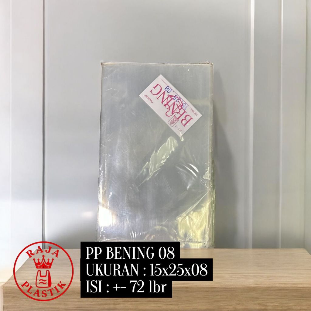 Plastik PP Bening 08 Micron Kemasan Makanan / Packing Barang Tebal Transparan Food Grade | Isi 500 g