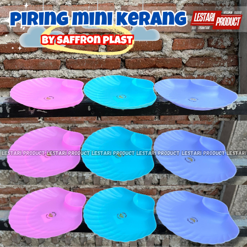 ( 6 PCS ) PIRING MINI BENTUK KERANG SAFFRON PLAST | PISIN | PIRING BUAH | PIRING CEMILAN | PIRING DE