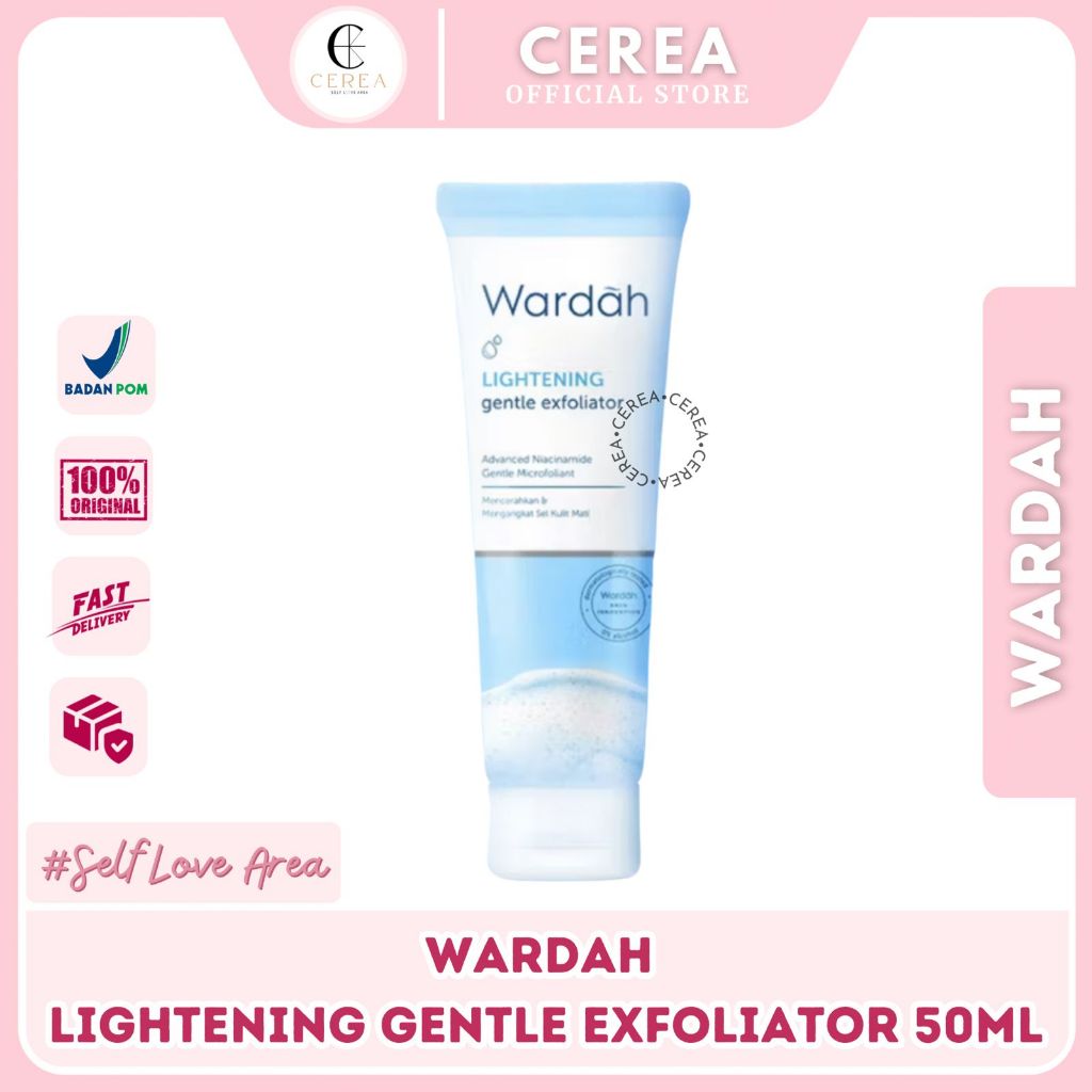 [BPOM] WARDAH Lightening Gentle Exfoliator 50ml Pembersih Wajah Scrub Exfo Eksfoliasi Facewash