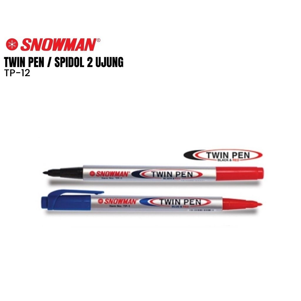 

Spidol Twin Pen Snowman Hitam Merah Spidol Dua Mata