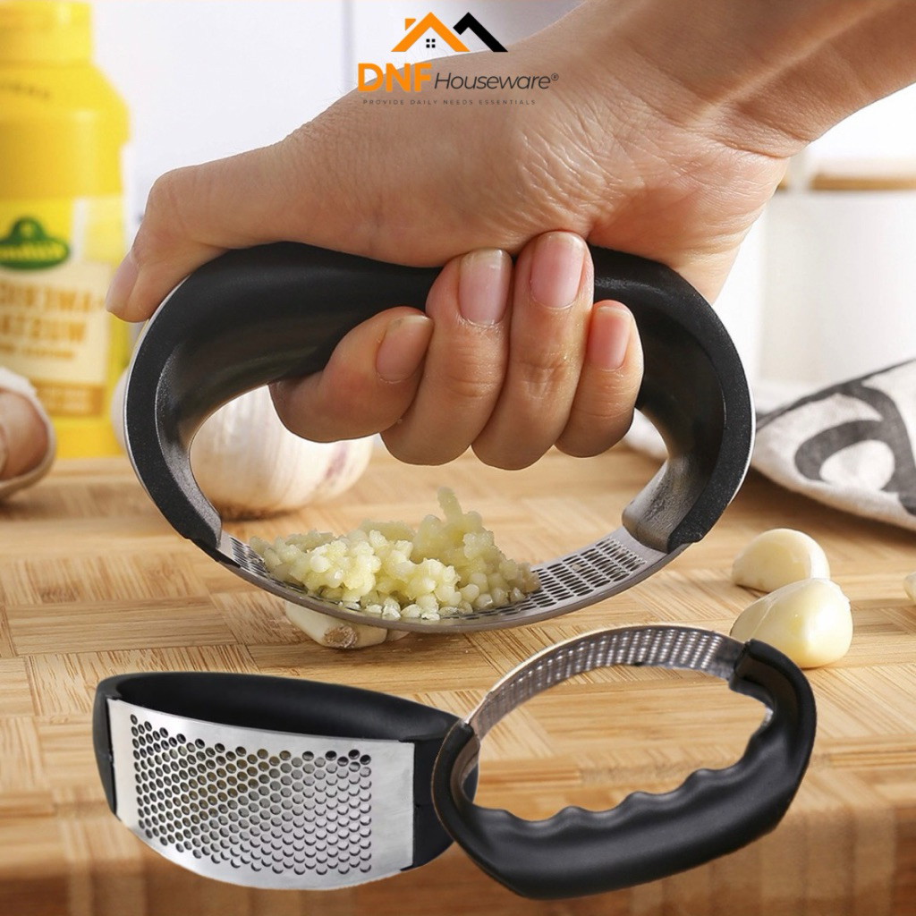 DNF HOUSE (Garlic Press) Alat Penghancur Bawang Stainless Steel Gagang Plastik | Alat Cincang Geprek