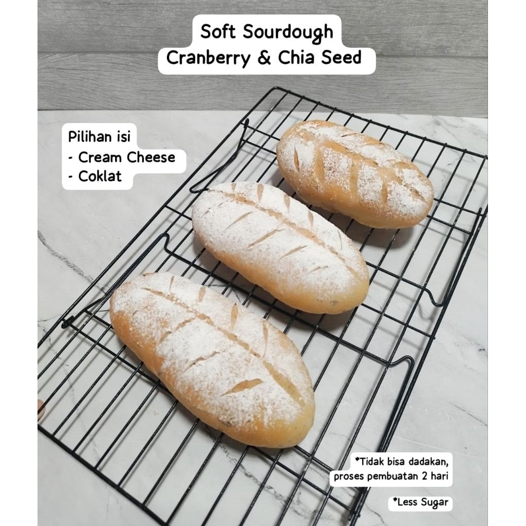 

Roti Soft Sourdough Cranberry Cheese Chia Seed roti sourdough lembut