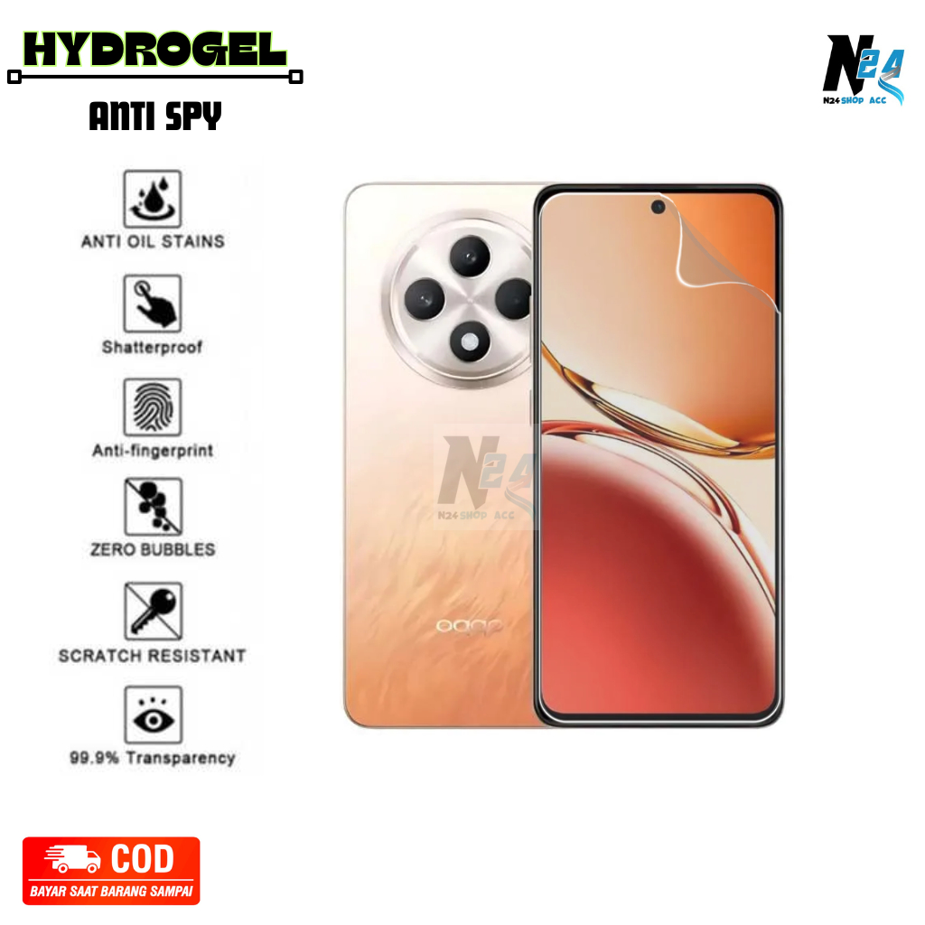 Anti Gores Hydrogel Oppo Reno  12F/12 Pro Tempered Glass Anti Pecah Anti Spy Bening Anti Minyak