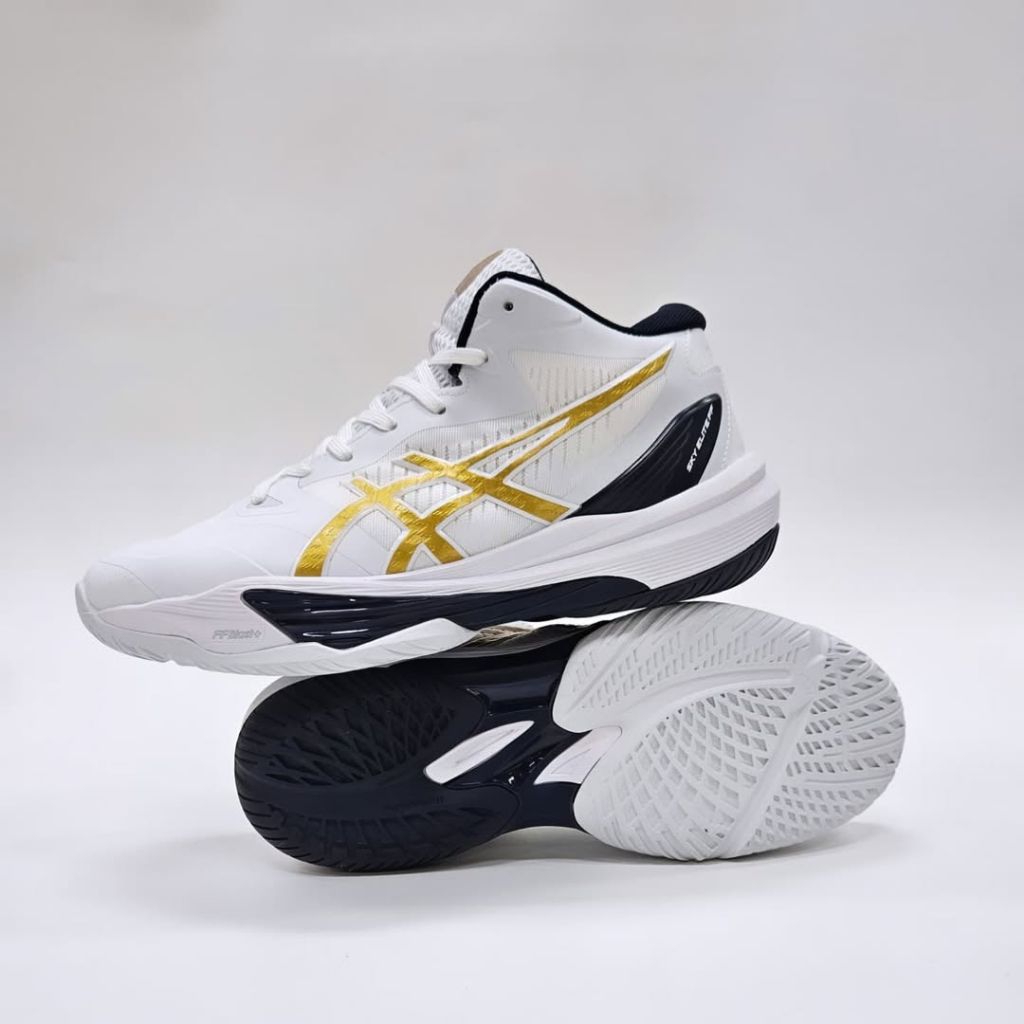 [COD] WHITE GOLD Sepatu Voli/Badminton Pria/Wanita ASICS SKY ELITE FF MT 3 MID/Super grade Sepatu Ol