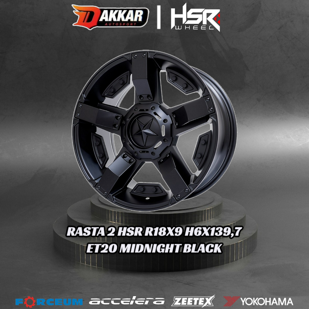 velg mobil offroad ring 18 hsr rasta 2 untuk fortuner pajero strada hilux ford ranger