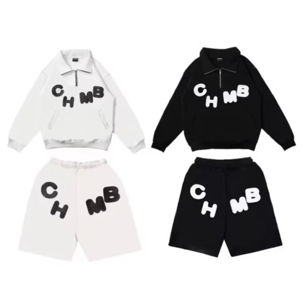 ONE SE HALFZIP dan SHORTPANTA CHAMBREDELAVAIN CHMB SWEATER RUGBY HALFZIP SHORTPANTS satu style Jamie