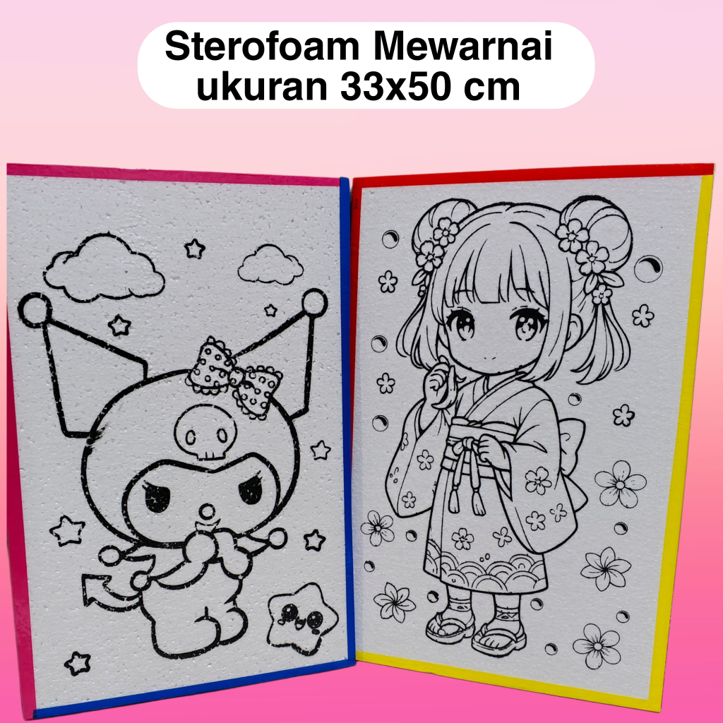 STEROFOAM LUKIS/STYROFOAM LUKIS/GABUS LUKIS ANAK  LAKBAN WARNA TERMURAH