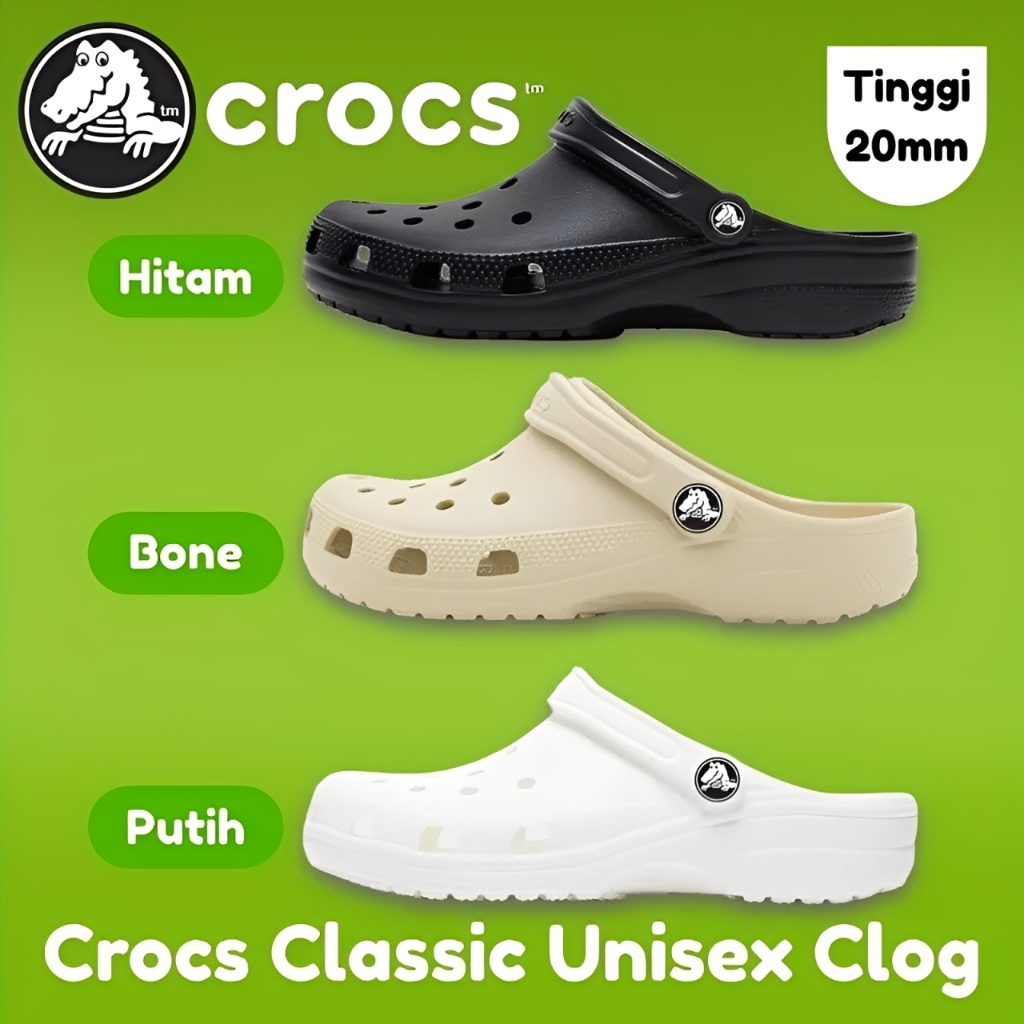 【BISA COD】100% ORIGINAL CROCS UNISEX CLASSIC CLOG SANDAL Crocs Unisex Classic Clog Sepatu Pria Dan W