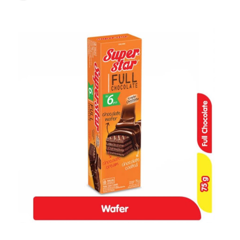 

1 BOX SUPERSTAR FULL CHOCOLATE ISI 6×75GRAM