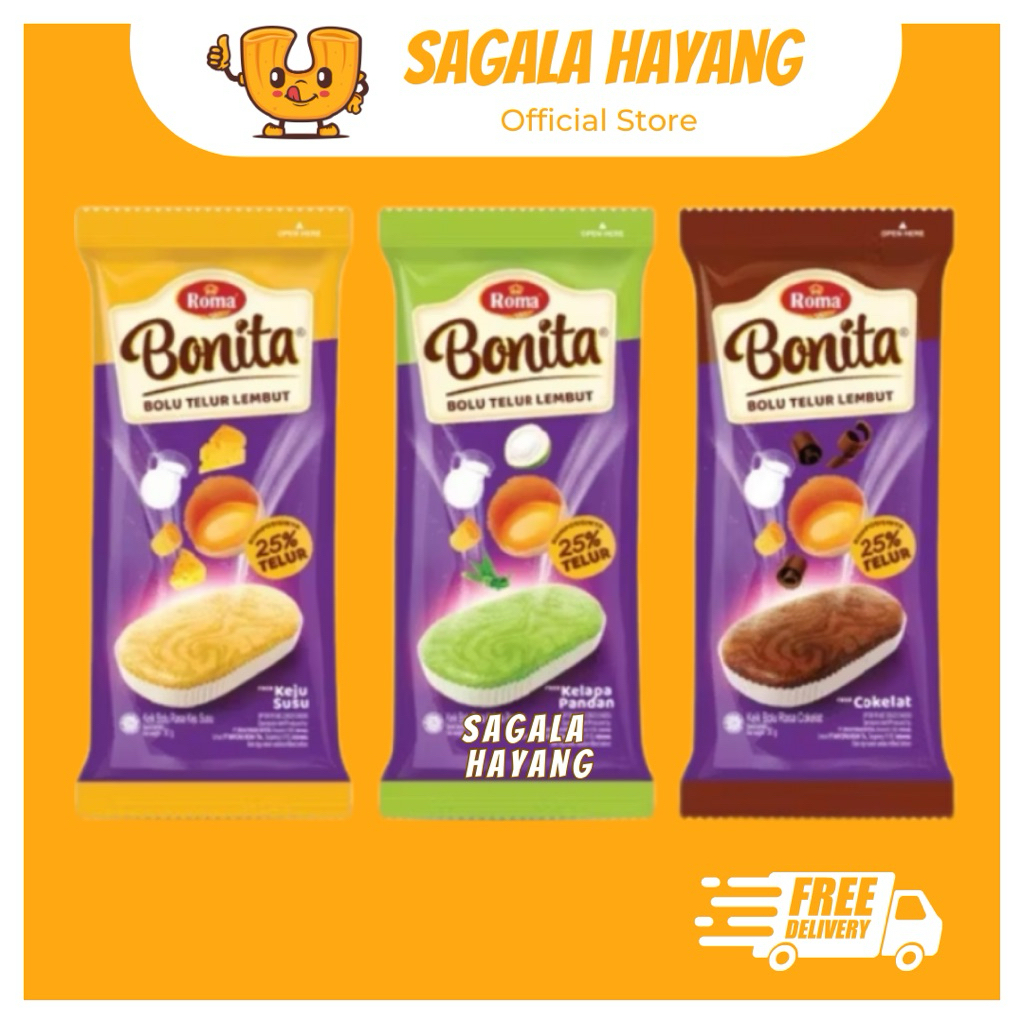 

( SAGALA HAYANG ) Roma Bonita Bolu Telur Lembut -30gram
