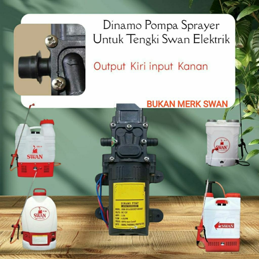 Dinamo Pompa Sprayer Untuk Tangki Swan Elektrik Output Kiri