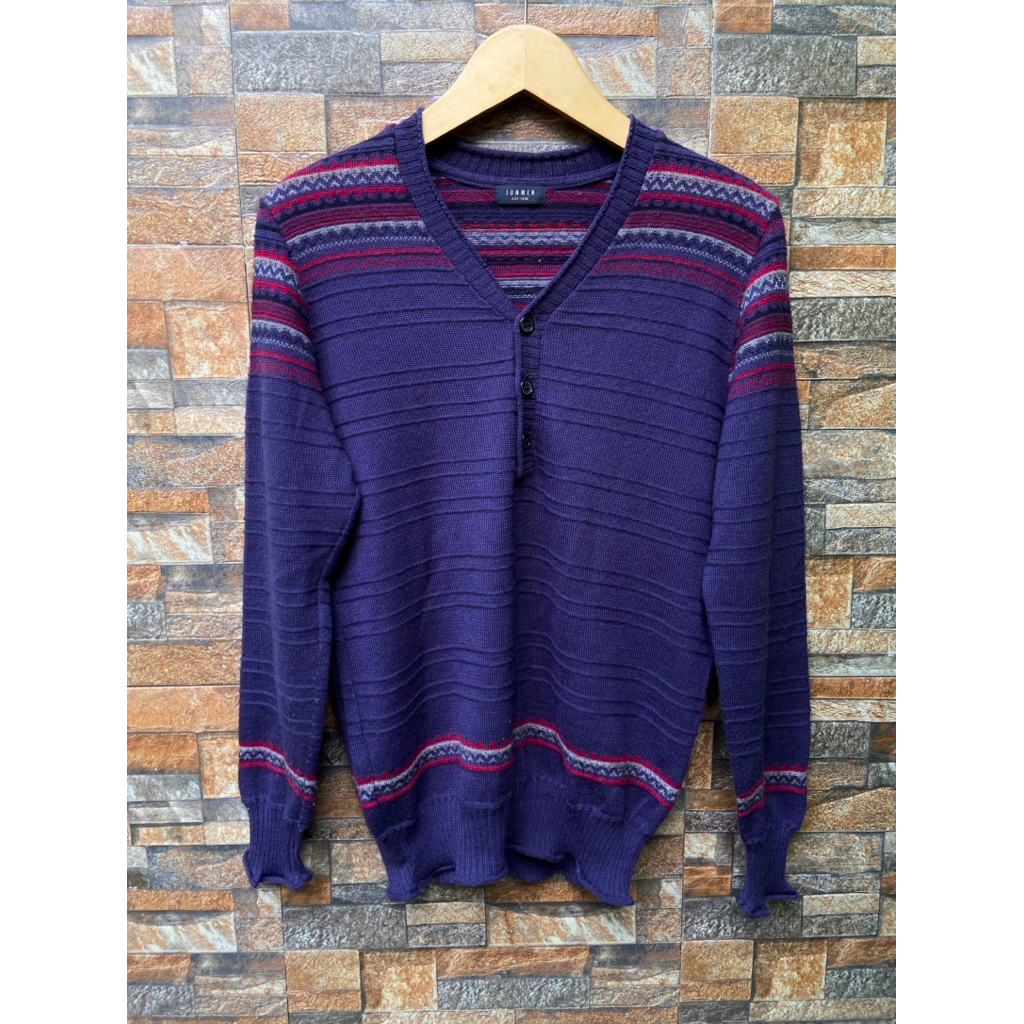 Vintage 90s Junmen Knit Sweater V Neck